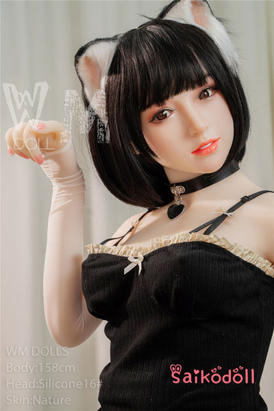 『静香』158cm D-cup シリコン頭黒髪ロリリアルラブドールWMDoll#16