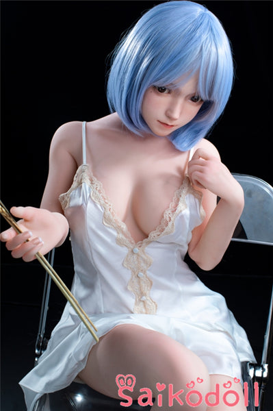 悠悠 148cm D-cup 可愛いブルー髪ラブドール FU DOLL シリコン+tpe